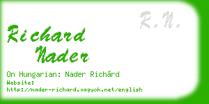 richard nader business card